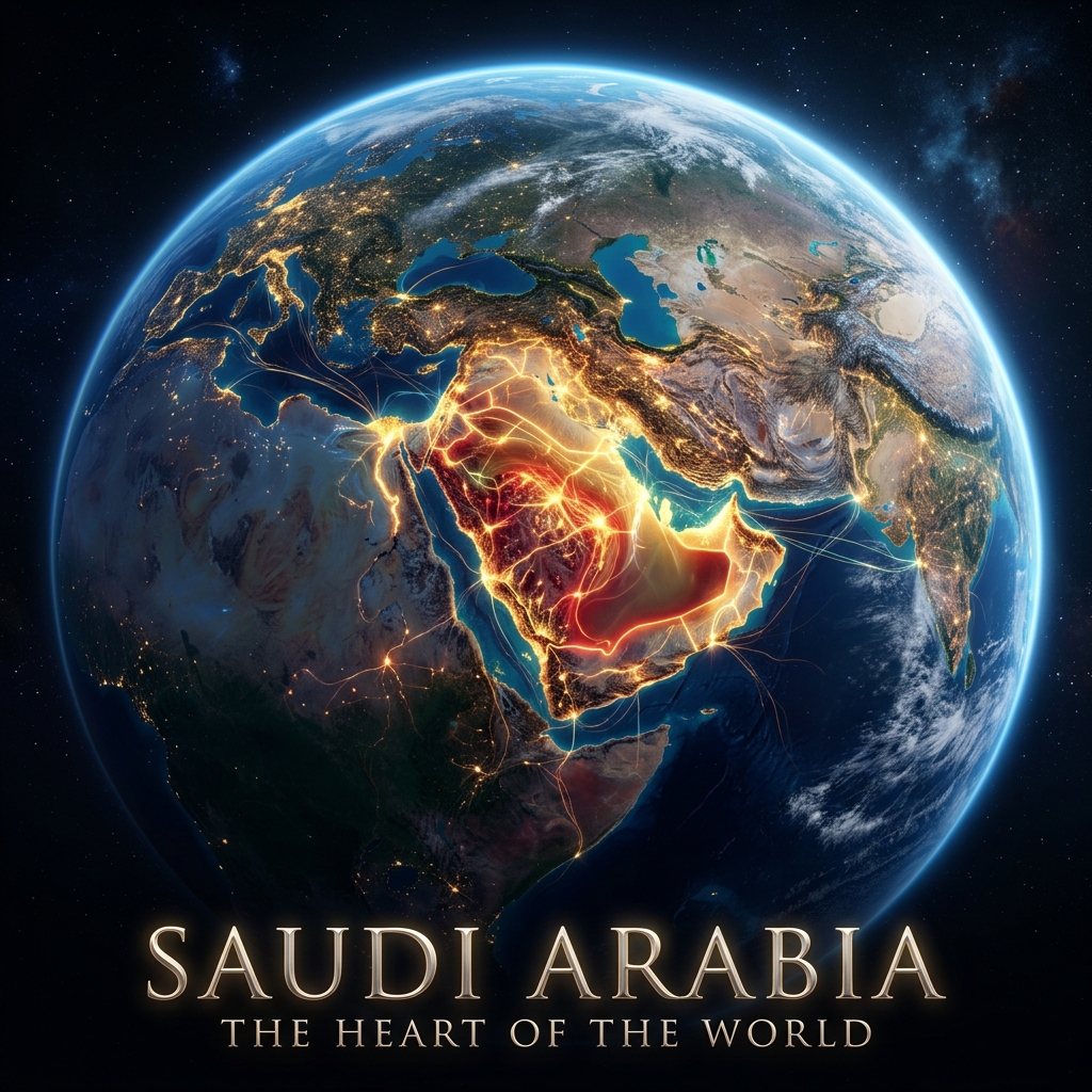 السعودية قلب العالم وموقعها الاستراتيجي